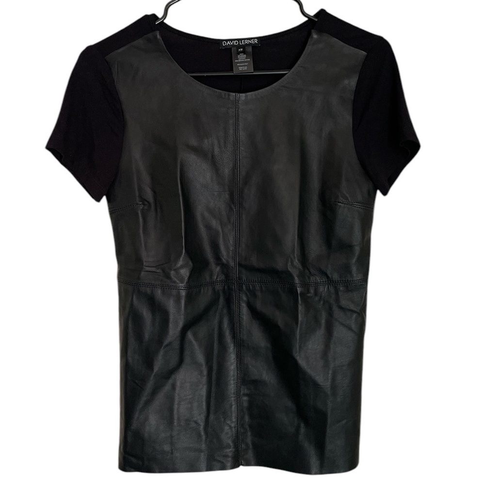 David Lerner black spandex/leather top